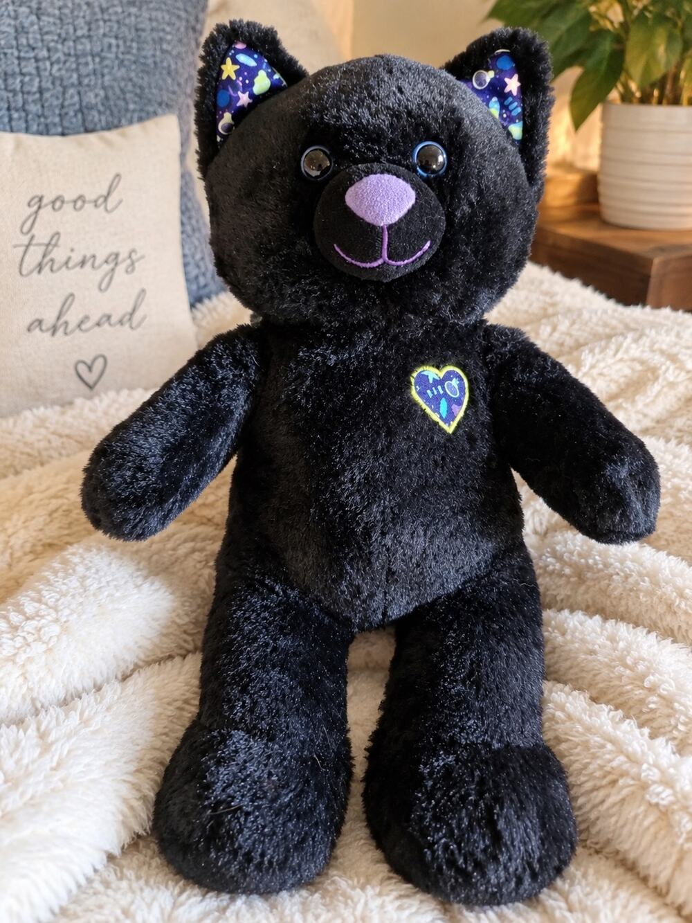 Build-A-Bear 2022 Halloween "Believe in Meowgic" Black Cat Plush (12 Inch)